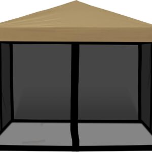 Mosquito Net with Zipper for Outdoor Camping/Pop Up Canopy Tent, DIY Canopy Screen Wall Outdoor Mosquito Net for 10 x 10 Patio Gazebo and Tent